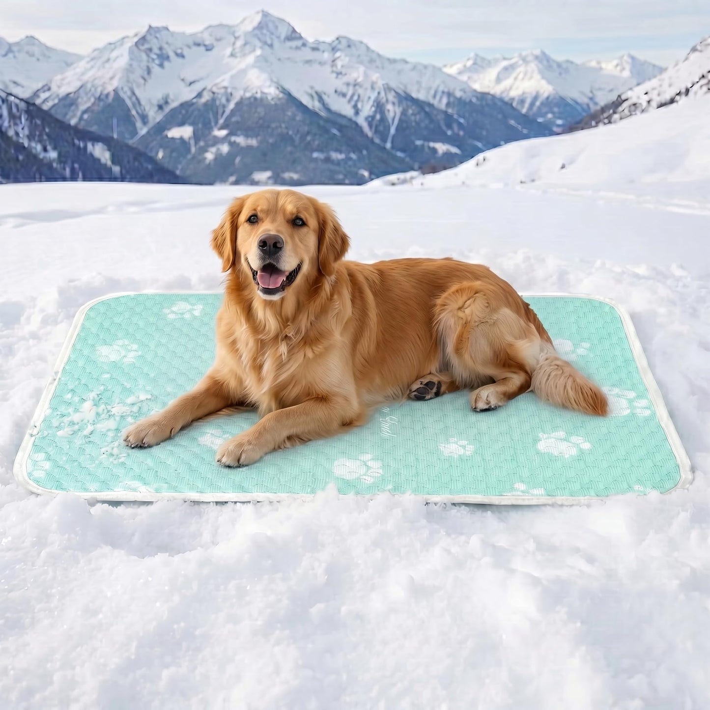 Waterpoof Cooling Mat for Small Dog, Q-Max>0.5 Breathable Cold Crate Pad for Puppy Cat, Washable Kennel Bed for Active Pet with Chill Soothing Fabric to Rapid Cooling, 24×18, Blue