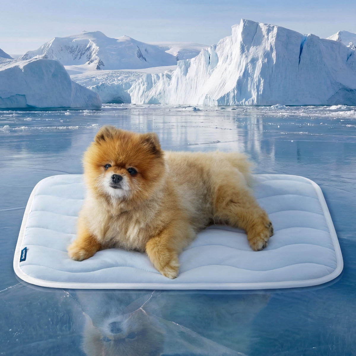 Bedsure Cooling Mat for Large Dogs - Q-Max>0.4 Thin Breathable Cooling Crate Pad Indoor for Pet with Chill Cool Fiber as Cooling Topper，Portable Washable Kennel Mat in Outdoor Summer, 35x23, Blue