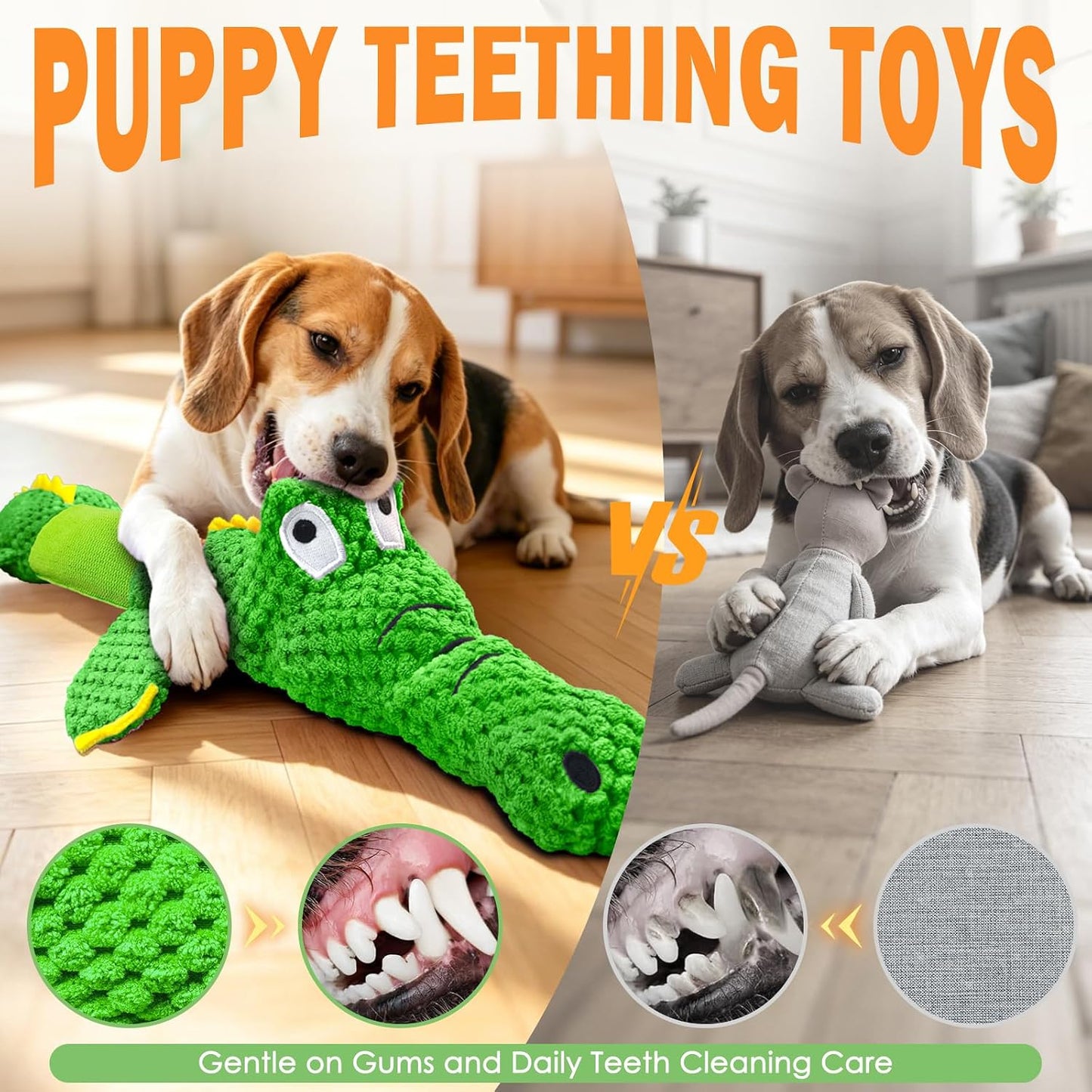 WOWBALA Dog Squeaky Toys Stretchable Crocodile for Interactive Tug of War | 24-31in Plush Chew Toy with Squeaker & Crinkle Paper, Pineapple Cotton, Ideal for Puppy Small Medium Dogs Indoor Outdoor Play