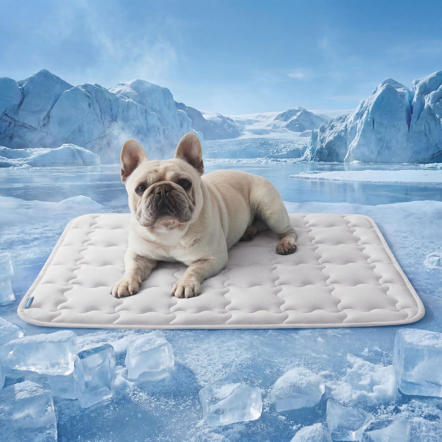 Bedsure Cooling Dog Mat Extra Large, Q-Max>0.5 XL Thin Breathable Cold Crate Pad for Pet, Portable Washable Kennel Bed for Summer Active Dog with Chill Soothing Fabric to Rapid Cooling, 41x28, Blue
