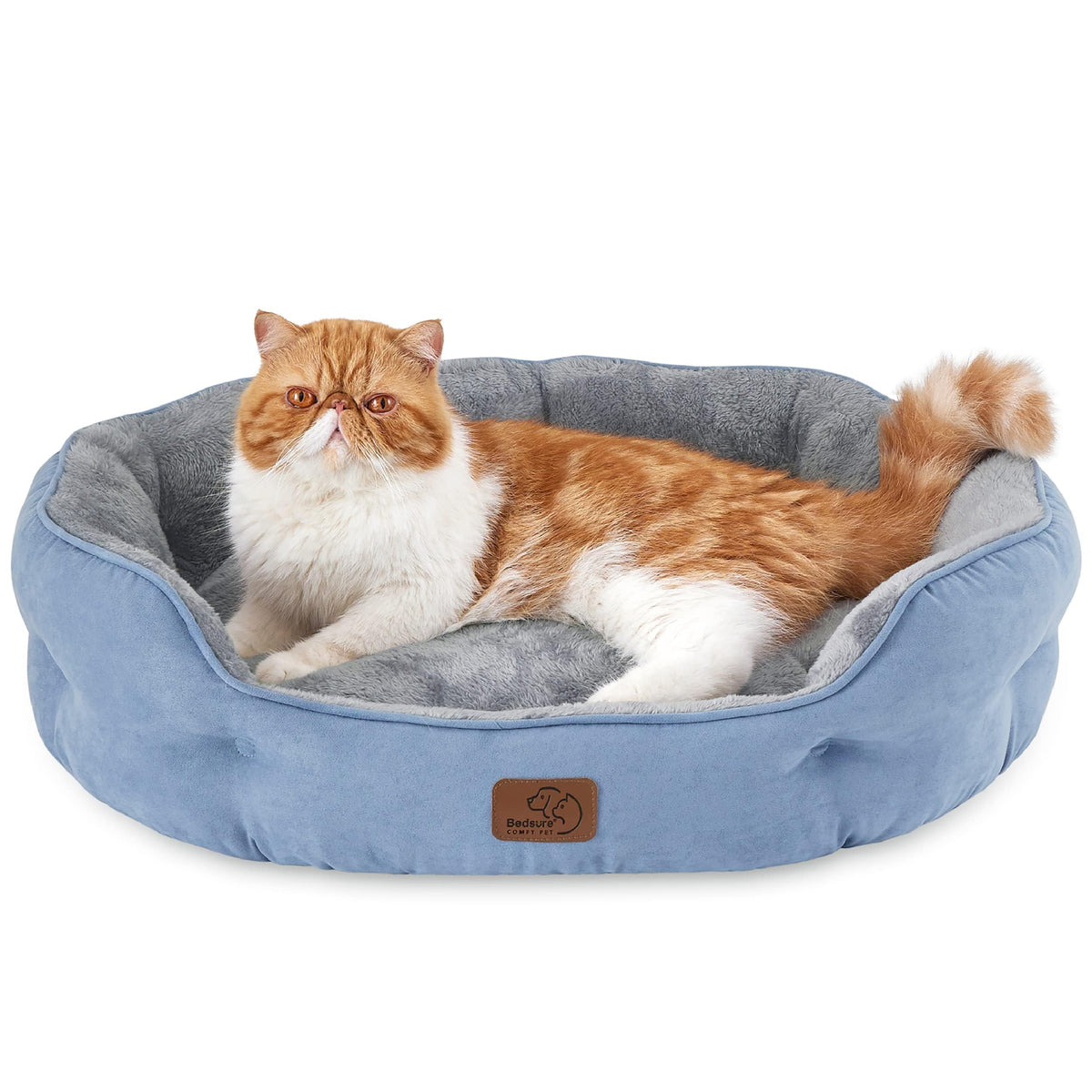 Bedsure Small Dog Bed Washable,Round Cat Beds for Indoor Cats,20in Came | Soft Plush Pet Bed,Dog Beds for Small Dogs for Puppy and Kittens,Anti-Slip Bottom,Easy to Clean