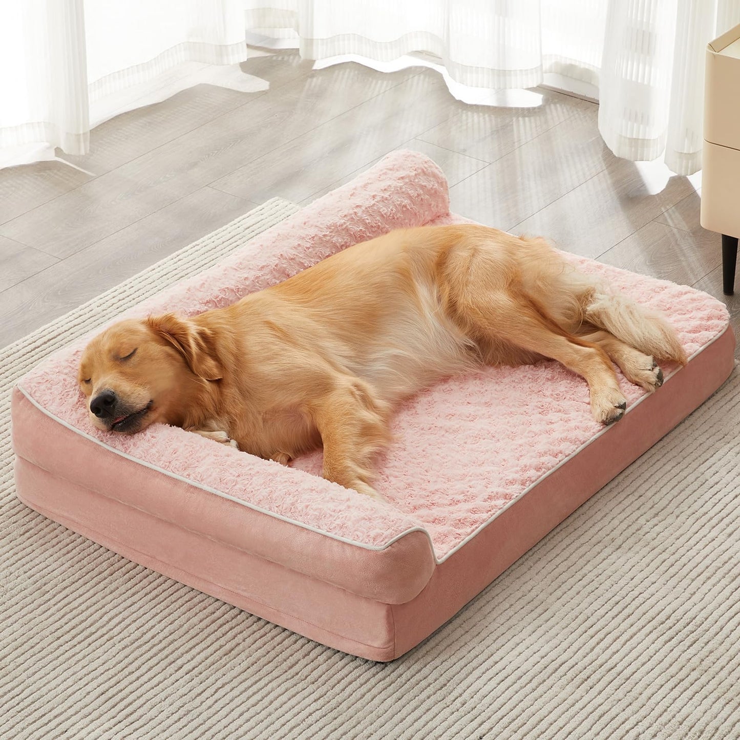 BFPETHOME Orthopedic Dog Beds for Large Dogs-Waterproof Sofa Dog Bed with Removable Washable Cover, Big Pet Bed with Waterproof Lining and Nonskid Bottom,Pet Bed for Large Dogs
