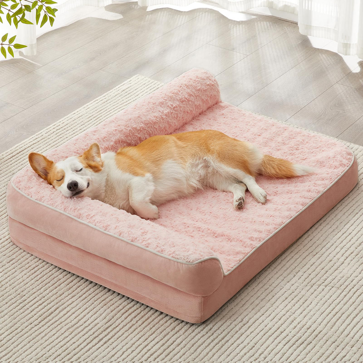 BFPETHOME Orthopedic Dog Beds for Large Dogs-Waterproof Sofa Dog Bed with Removable Washable Cover, Big Pet Bed with Waterproof Lining and Nonskid Bottom,Pet Bed for Large Dogs
