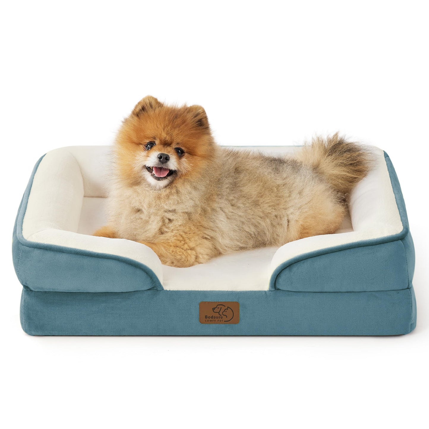 Bedsure Orthopedic Dog Bed Medium Size Dogs - Washable Small Medium Dog Cat Bed Waterproof, Comfort Cats Couch Sofa with Washable Removable Cover, Pets Bed with Nonskid Bottom, Grey, 28"