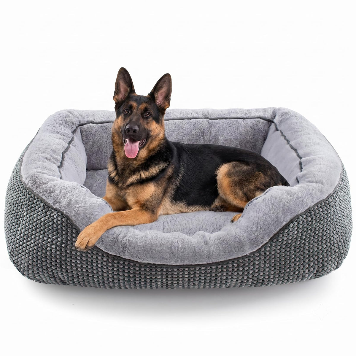 INVENHO Medium Dog Beds for Medium Dogs Washable, Rectangle Dog Bed Medium Size Dog, Orthopedic Dog Bed, Warming Soft Calming Sleeping Puppy Bed Durable Pet Bed with Anti-Slip Bottom M(30"x24"x9")