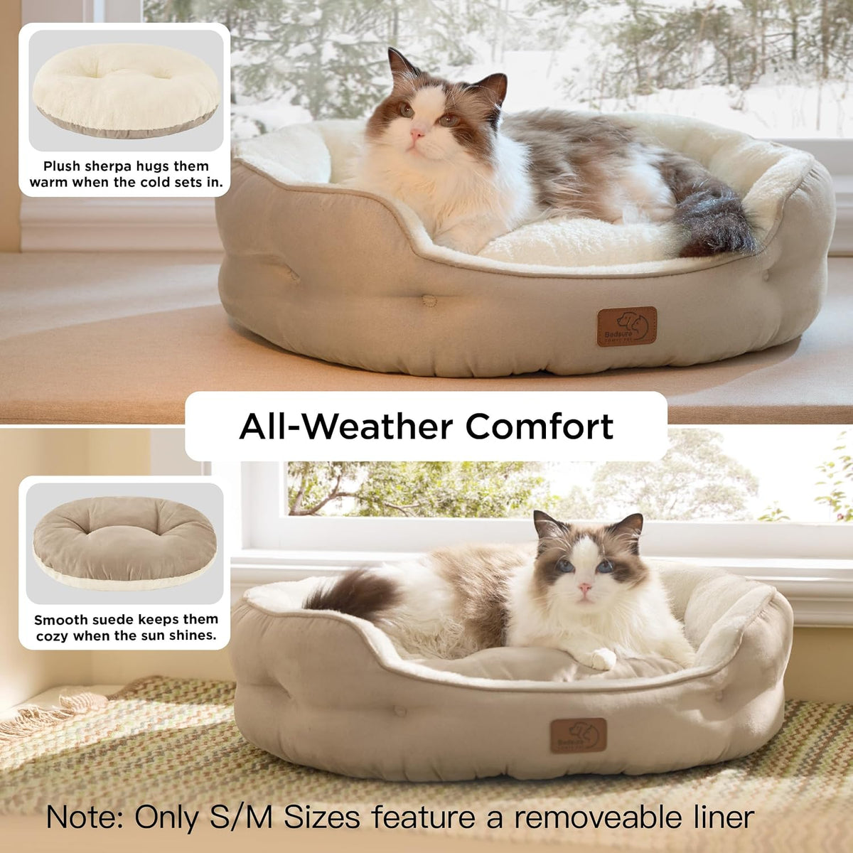 Bedsure Small Dog Bed Washable,Round Cat Beds for Indoor Cats,20in Came | Soft Plush Pet Bed,Dog Beds for Small Dogs for Puppy and Kittens,Anti-Slip Bottom,Easy to Clean