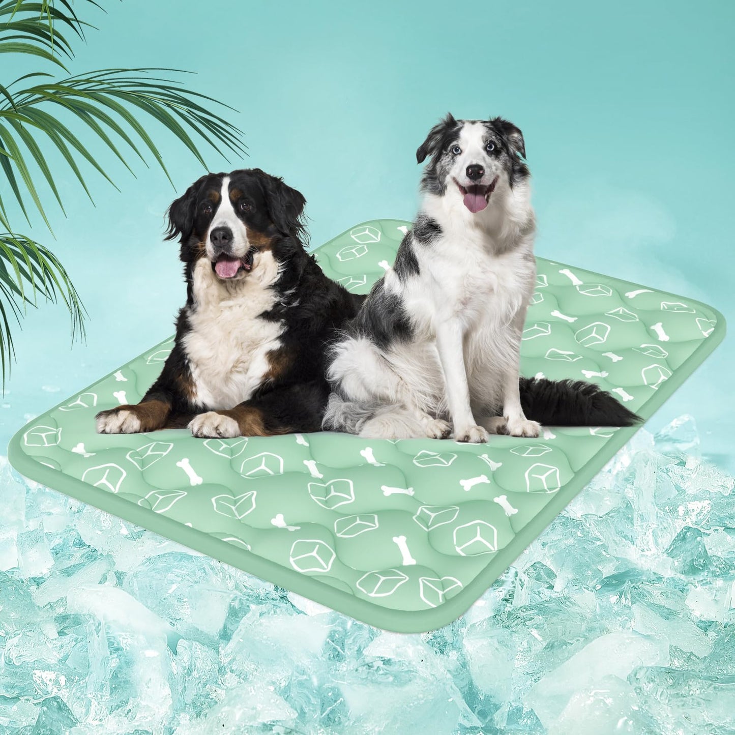 Rywell Dog Cooling Mat 2.0, Elegant Grey, 44"*32" Thick & Durable Cooling Mat for Extra Large Dogs, Extended Cooling with Waterproof & Color-Changing Arc-Chill Fiber (Q-Max>0.5), Ideal for Summer
