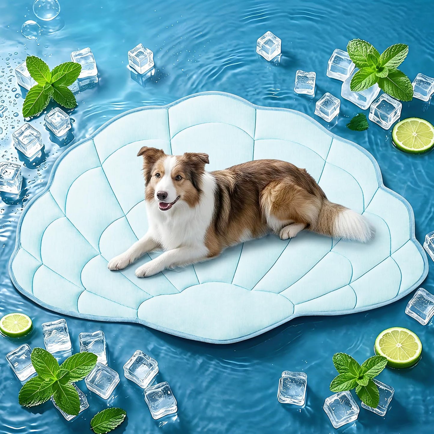 BG-BABYGO Dog Cooling Mat, 36" x 23" Reversible Self Cooling Mat for Small & Medium Dogs, Washable Cooling Pad for Pets 2.0 Summer Pet Cooling Pad for Crate Kennel Sofa Floor Outdoor Portable Green