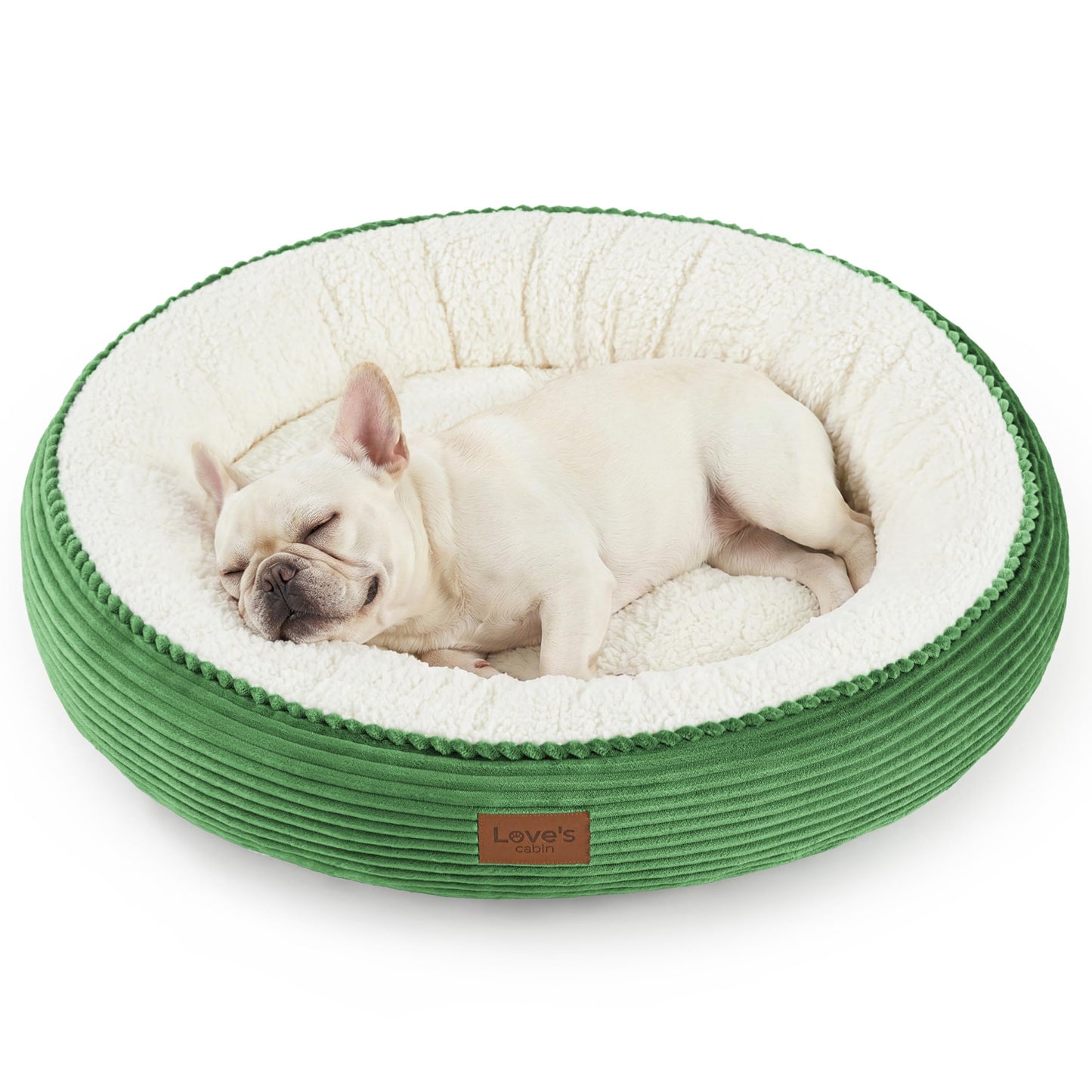 Love's cabin Round Donut Cat and Dog Cushion Bed, 20in Bed for Cats or Small Dogs, Anti-Slip & Water-Resistant Bottom, Super Soft Durable Fabric Pet Beds, Washable Luxury Cat & Dog Bed Gray