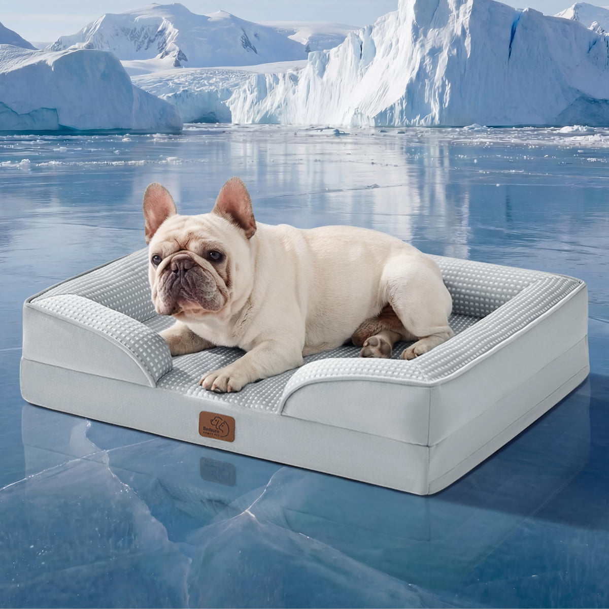 Bedsure Orthopedic Dog Beds Large Sized Dog - Washable Large Dog Cat Bed Waterproof, Comfort Dogs Couch Sofa with Washable Removable Cover, Pet Bed with Nonskid Bottom, Grey, 35"