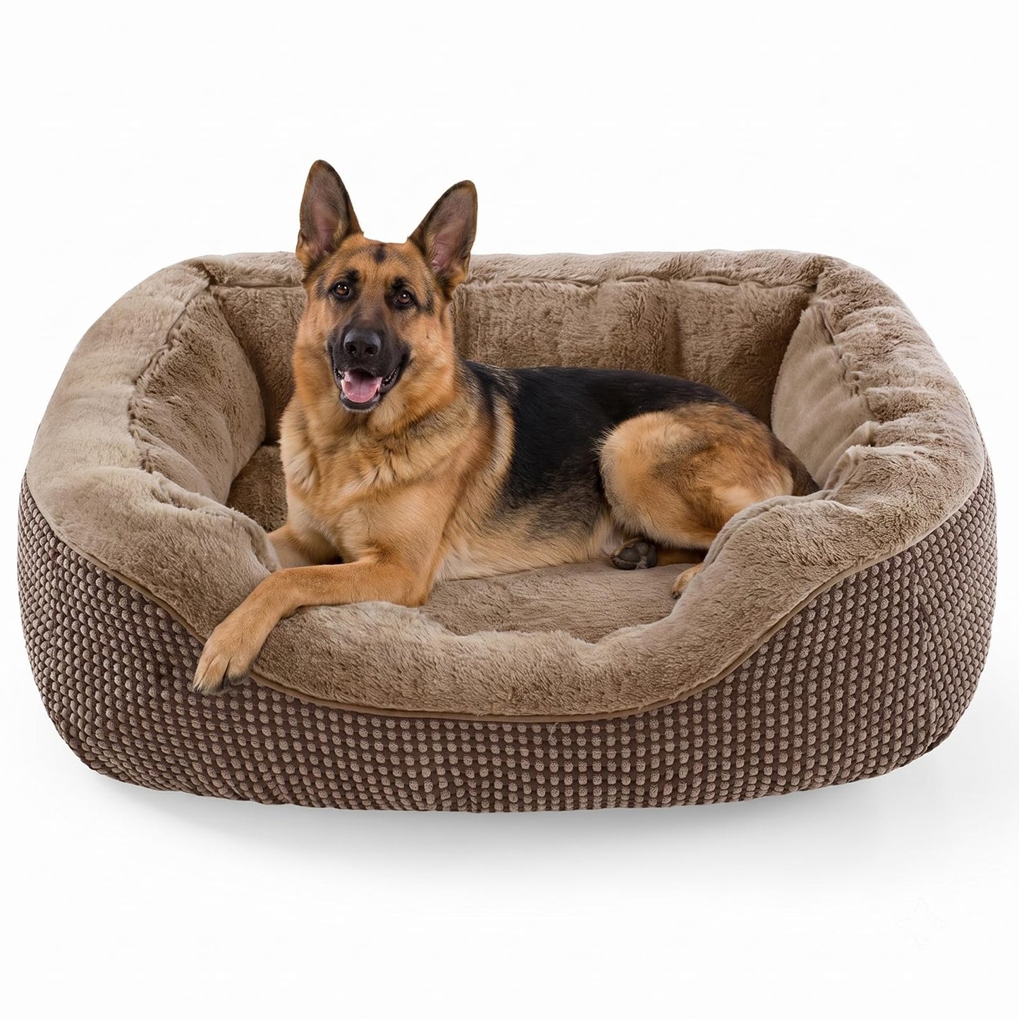 INVENHO Medium Dog Beds for Medium Dogs Washable, Rectangle Dog Bed Medium Size Dog, Orthopedic Dog Bed, Warming Soft Calming Sleeping Puppy Bed Durable Pet Bed with Anti-Slip Bottom M(30"x24"x9")