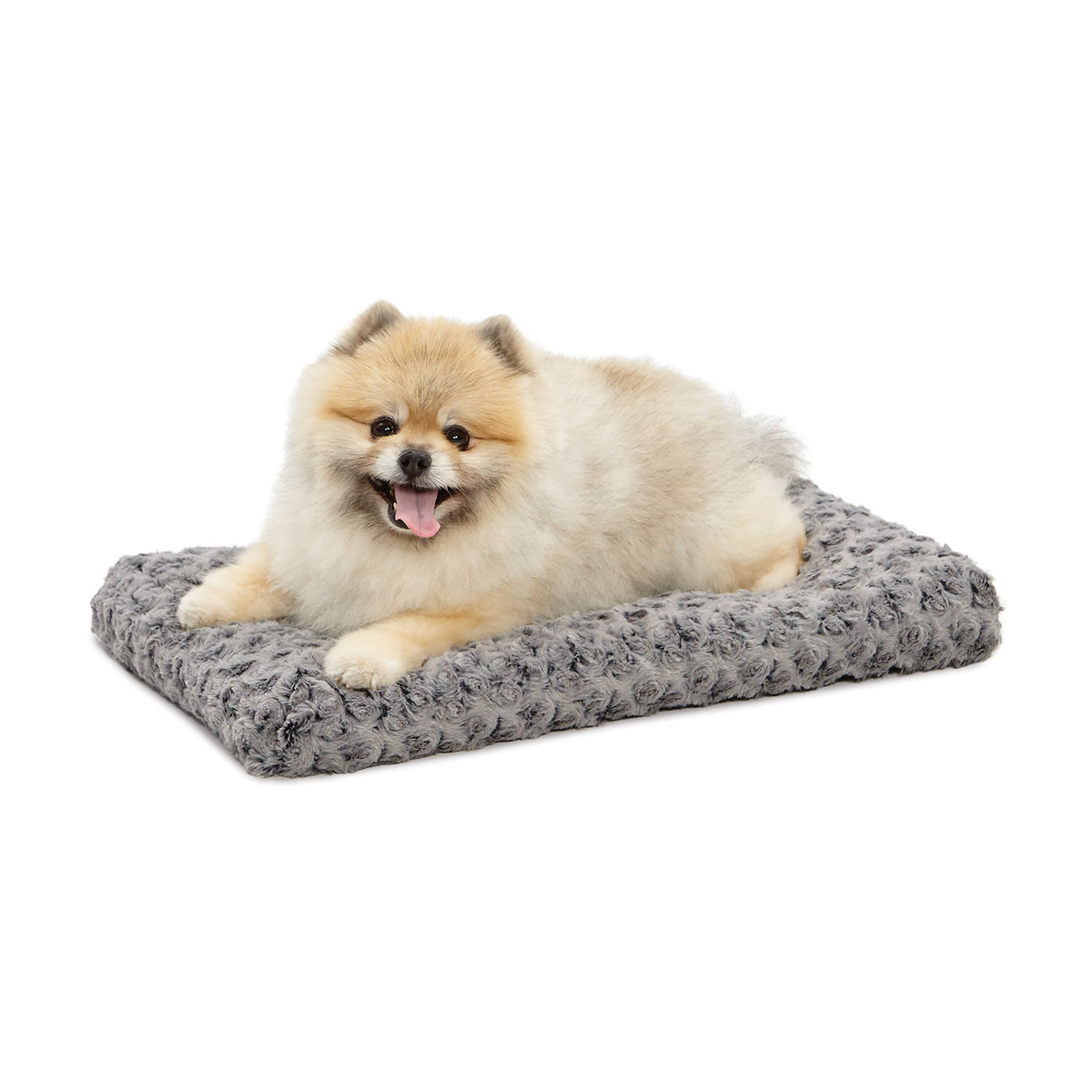 MidWest Homes for Pets Small QuietTime Deluxe Gray Ombré Swirl Plush Pet Bed, Machine Washable, Non-Skid Bottom, Soft Crate Mat for 24-inch Crates