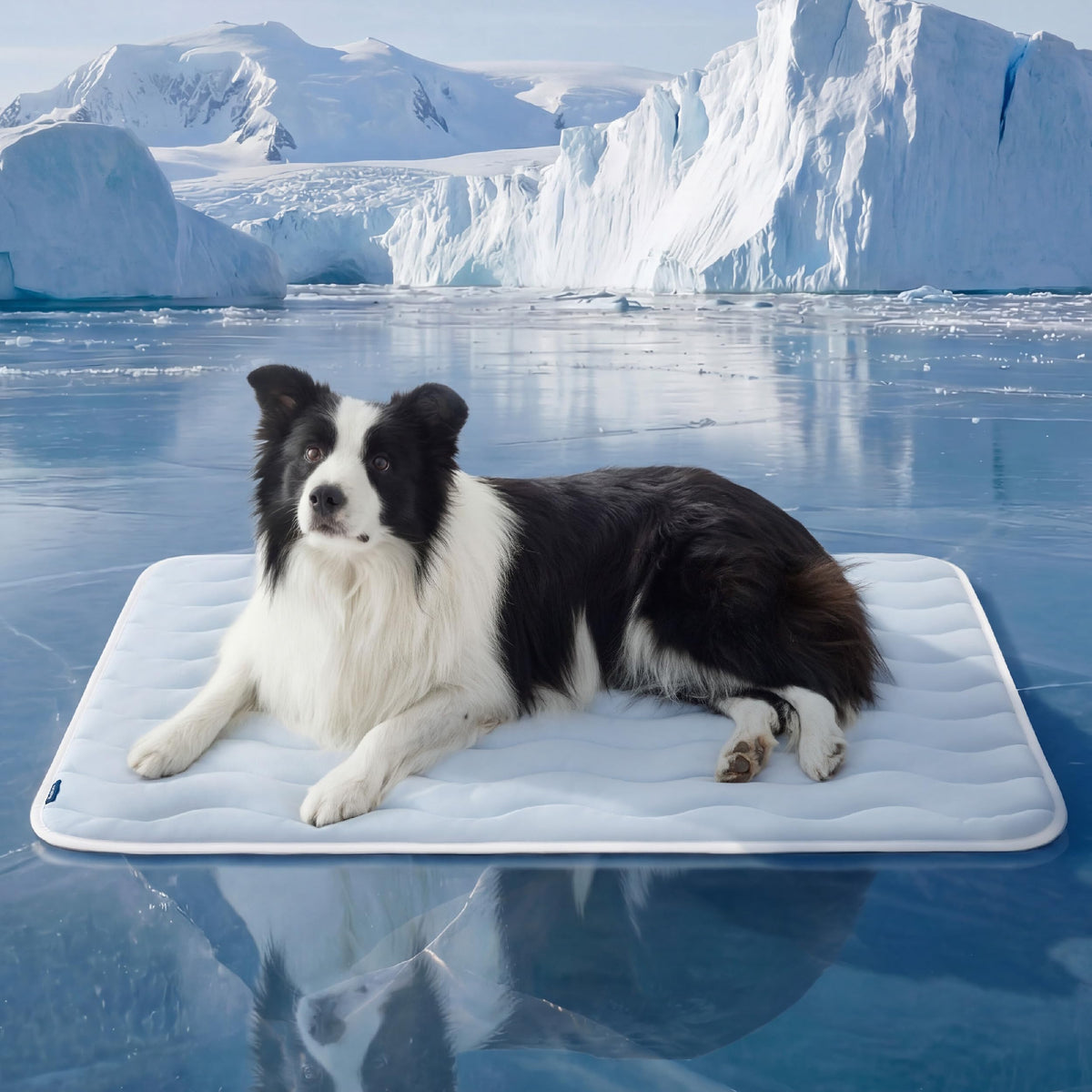Bedsure Cooling Mat for Large Dogs - Q-Max>0.4 Thin Breathable Cooling Crate Pad Indoor for Pet with Chill Cool Fiber as Cooling Topper，Portable Washable Kennel Mat in Outdoor Summer, 35x23, Blue