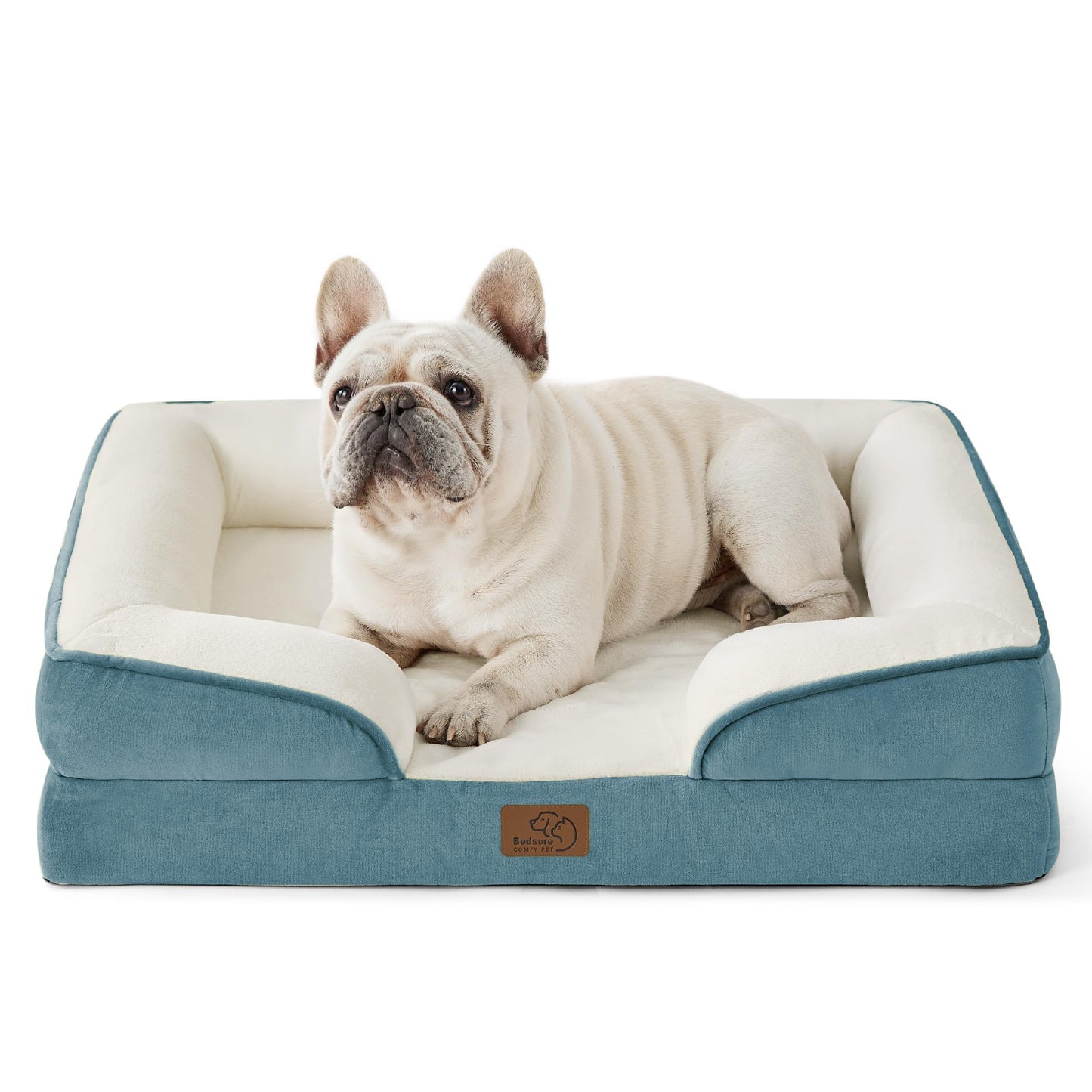 Bedsure Orthopedic Dog Bed Medium Size Dogs - Washable Small Medium Dog Cat Bed Waterproof, Comfort Cats Couch Sofa with Washable Removable Cover, Pets Bed with Nonskid Bottom, Grey, 28"