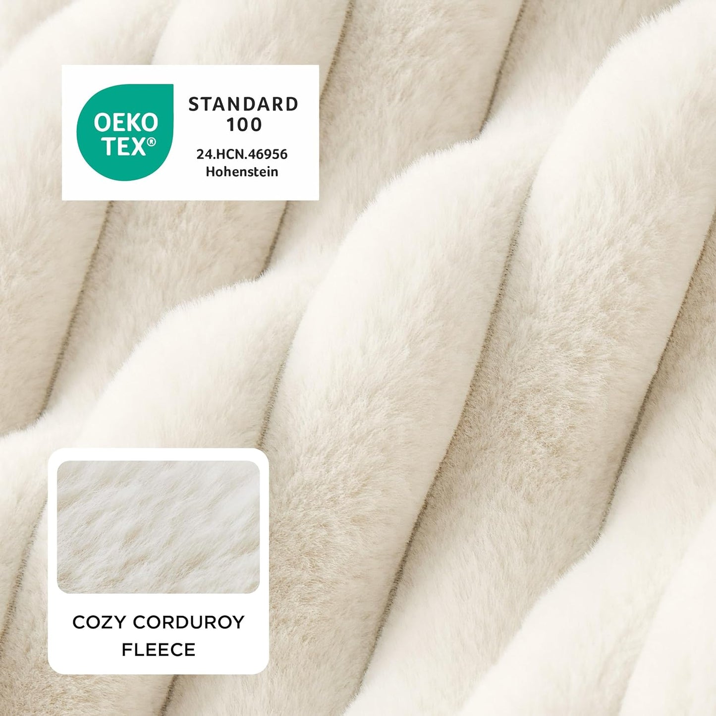 Bedsure ComfyFleece™ Cute Dog Bed for Small Medium Dogs - Washable Furry Puppy Beds, Rectangle Orthopedic Corduroy Fleece Pet Beds with Removable Zipper Cover, 25x21x7inches, Cream