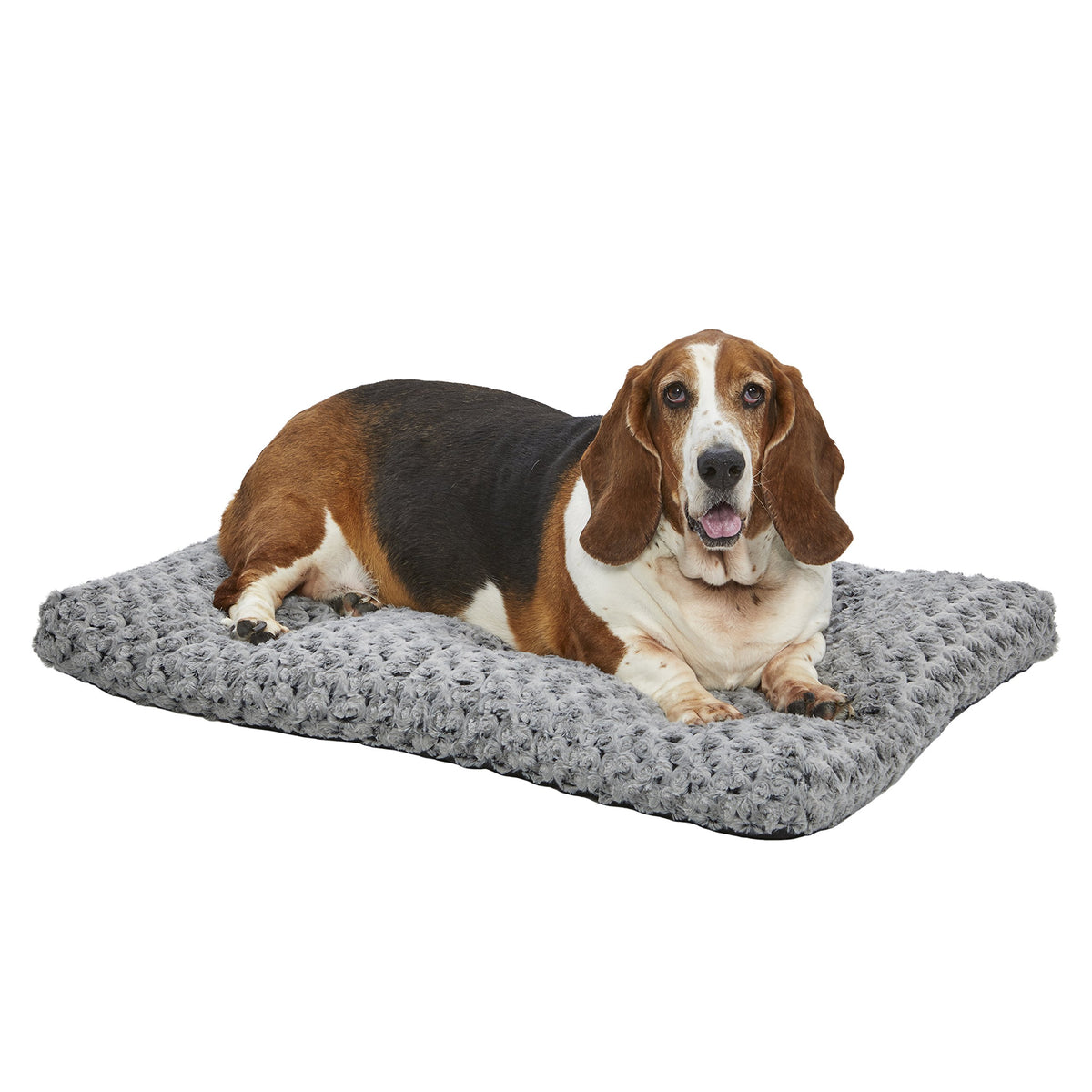 MidWest Homes for Pets Small QuietTime Deluxe Gray Ombré Swirl Plush Pet Bed, Machine Washable, Non-Skid Bottom, Soft Crate Mat for 24-inch Crates