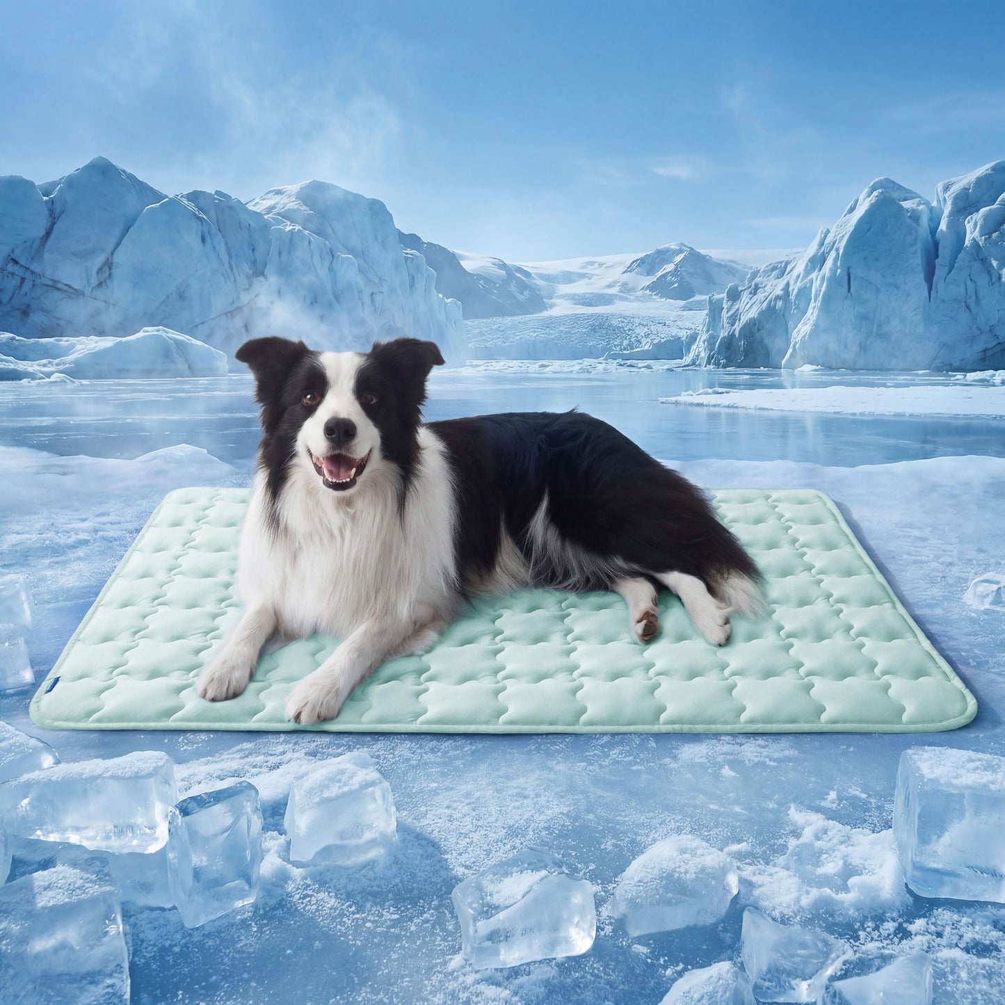 Bedsure Cooling Dog Mat Extra Large, Q-Max>0.5 XL Thin Breathable Cold Crate Pad for Pet, Portable Washable Kennel Bed for Summer Active Dog with Chill Soothing Fabric to Rapid Cooling, 41x28, Blue