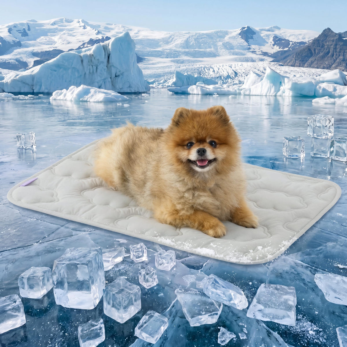 LE SURE Dog Cooling Mat for Extra Large Dogs -Q-Max>0.5 XL Breathable Thin Cool Crate Pad with Chill Cold Fiber and Innovative Mesh Base Design, Portable Washable Pet Kennel Mat for Summer,44x30,Blue