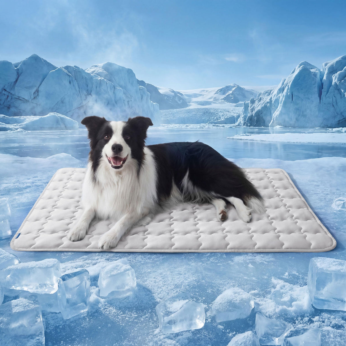 Bedsure Cooling Dog Mat Extra Large, Q-Max>0.5 XL Thin Breathable Cold Crate Pad for Pet, Portable Washable Kennel Bed for Summer Active Dog with Chill Soothing Fabric to Rapid Cooling, 41x28, Blue