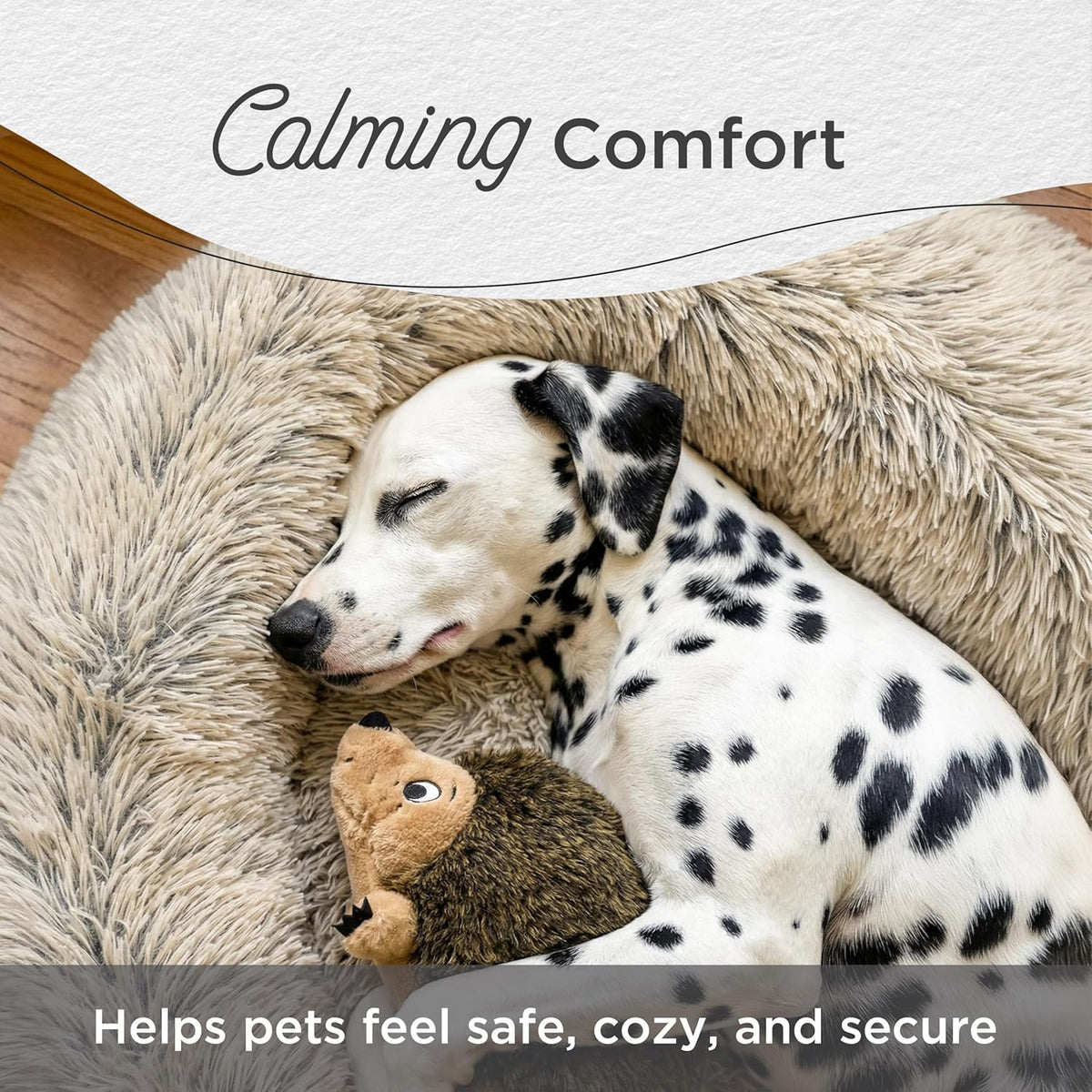 Best Friends by Sheri The Original Calming Donut Dog Bed for Small Dogs up to 25 lbs, Shag Faux Fur, Frost Gray, 23" x 23"