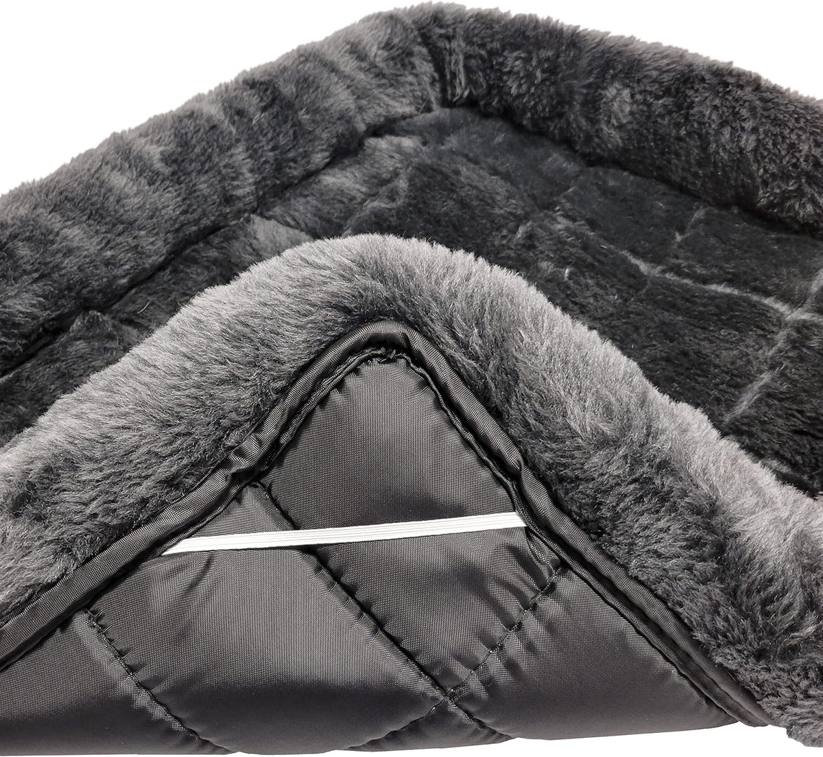 MidWest Homes for Pets QuietTime XXS Dog Bed - Gray Faux Fur Bolster, Ultra-Soft and Machine Washable, Fits 18-Inch Crates and Carriers, for Small Dogs and Cats