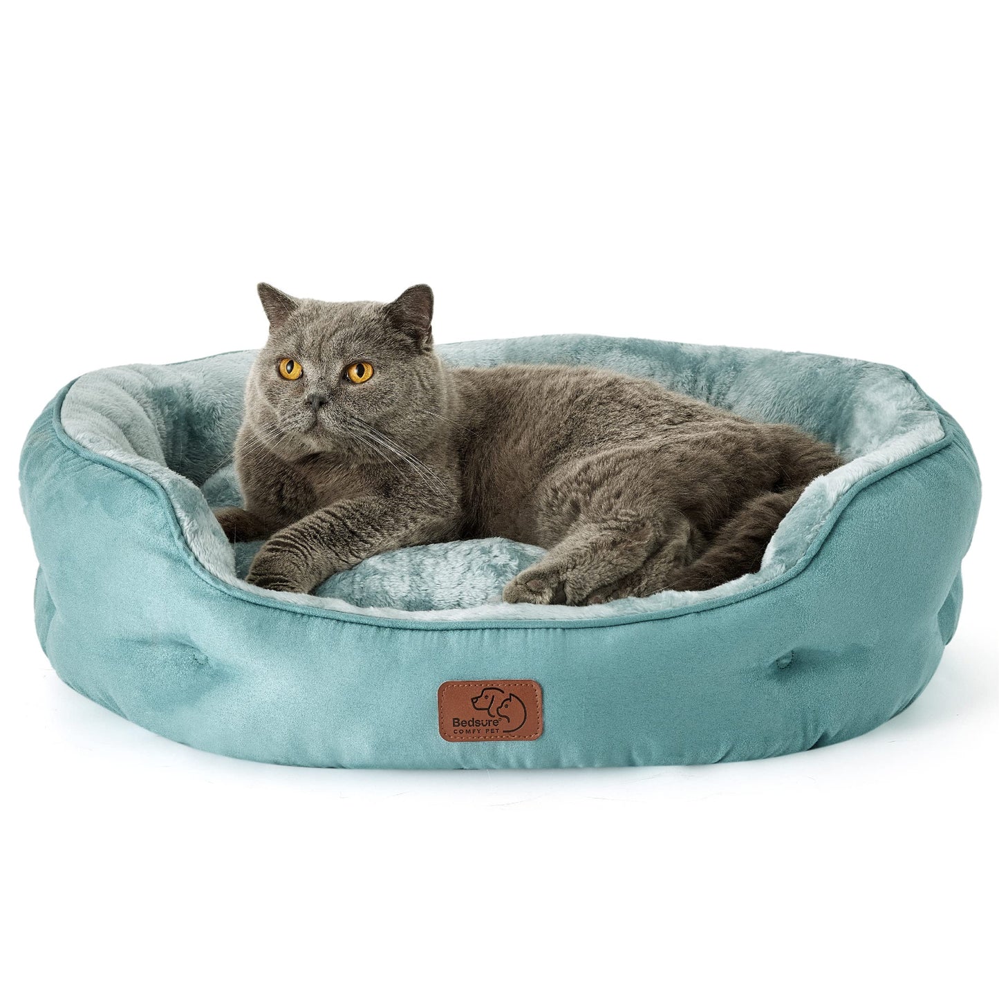 Bedsure Small Dog Bed Washable,Round Cat Beds for Indoor Cats,20in Came | Soft Plush Pet Bed,Dog Beds for Small Dogs for Puppy and Kittens,Anti-Slip Bottom,Easy to Clean