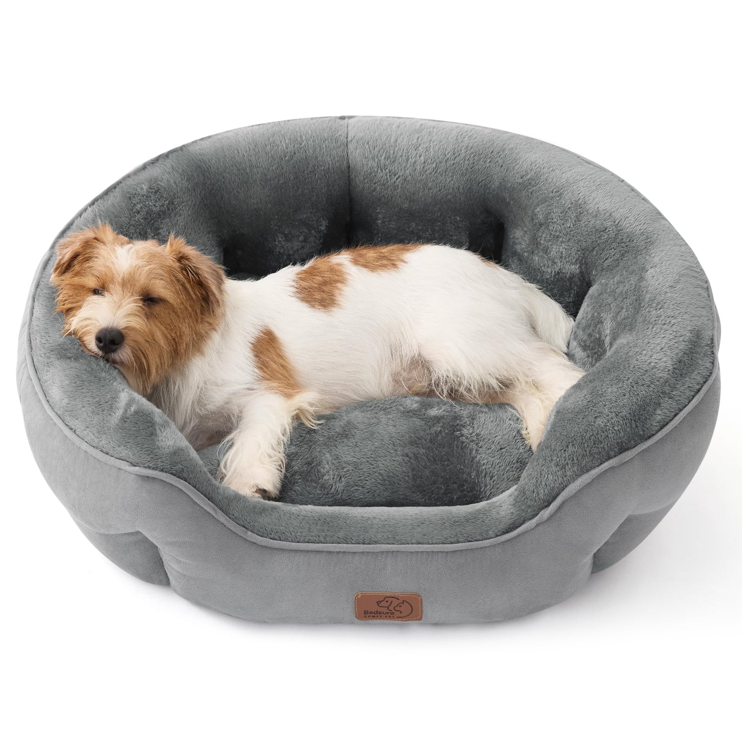 Bedsure Small Dog Bed Washable,Round Cat Beds for Indoor Cats,20in Came | Soft Plush Pet Bed,Dog Beds for Small Dogs for Puppy and Kittens,Anti-Slip Bottom,Easy to Clean