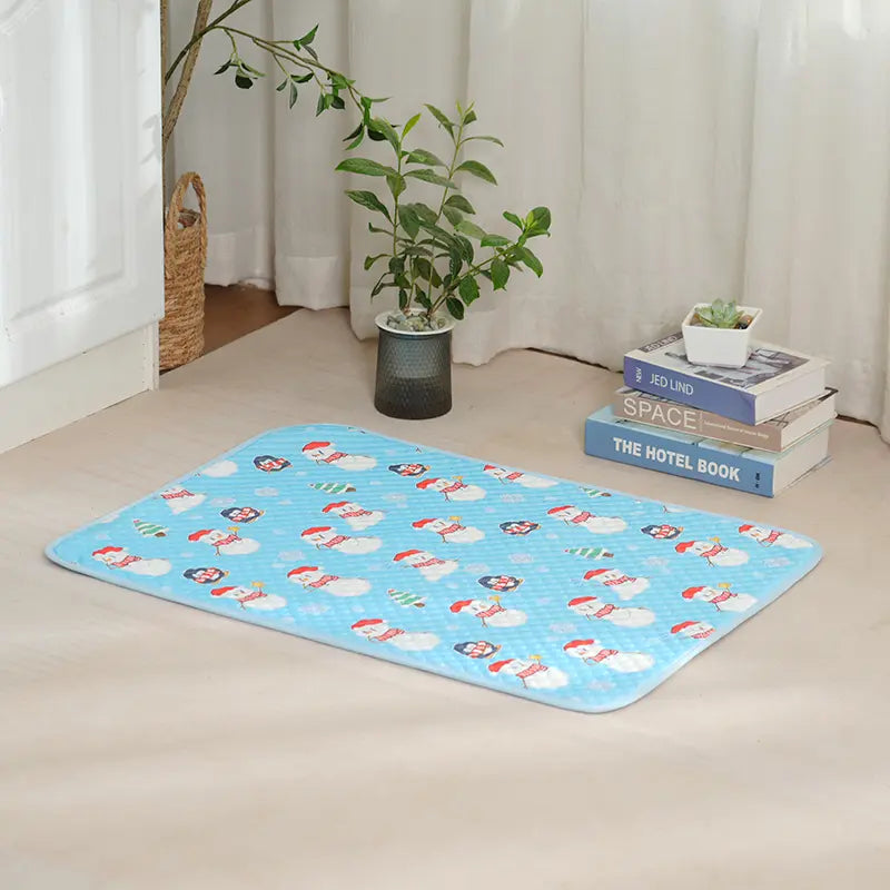 Size L Upgraded Ice Bean Cooling Mat for Dogs Cats, 3D Cool-Touch Breathable Pad with Instant Cooling Technology, Non-Slip Durable Pet Mat for Indoor & Outdoor Use, Summer Cozy Pet Bed Supplies