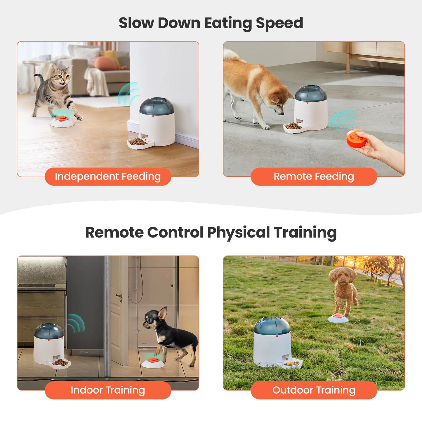Potaroma Pet Puzzle Feeder Toy, Interactive IQ Training, Electronic Dog & Cat Toys, Automatic Rechargeable Treat Dispenser, Push Remote for Food Dispensing for All Breeds, 280ml Capacity #SummerVibes #petlovers