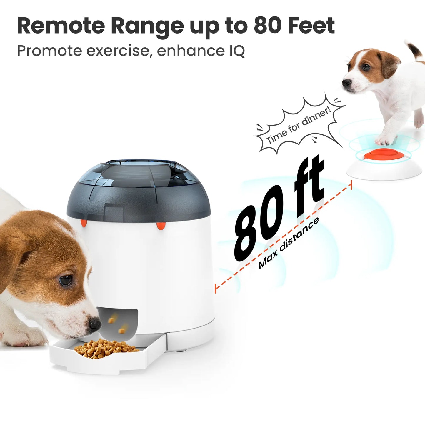 Potaroma Pet Puzzle Feeder Toy, Interactive IQ Training, Electronic Dog & Cat Toys, Automatic Rechargeable Treat Dispenser, Push Remote for Food Dispensing for All Breeds, 280ml Capacity #SummerVibes #petlovers