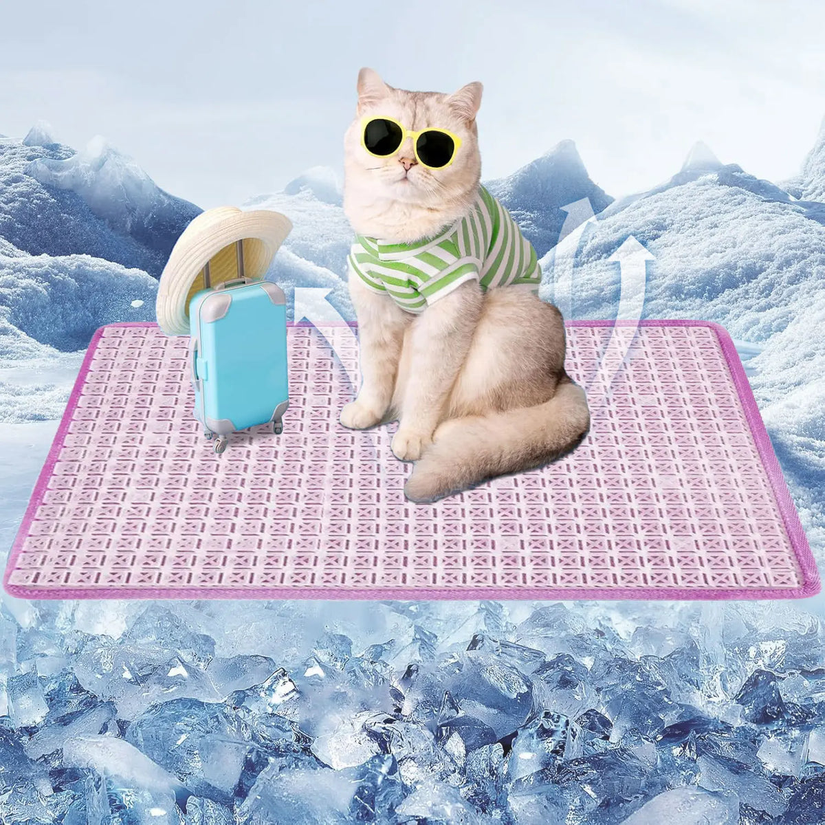 Pet Cooling Mat for Dogs & Cats - Summer Outdoor, Home & Car Comfortable Pet Cooling Pad