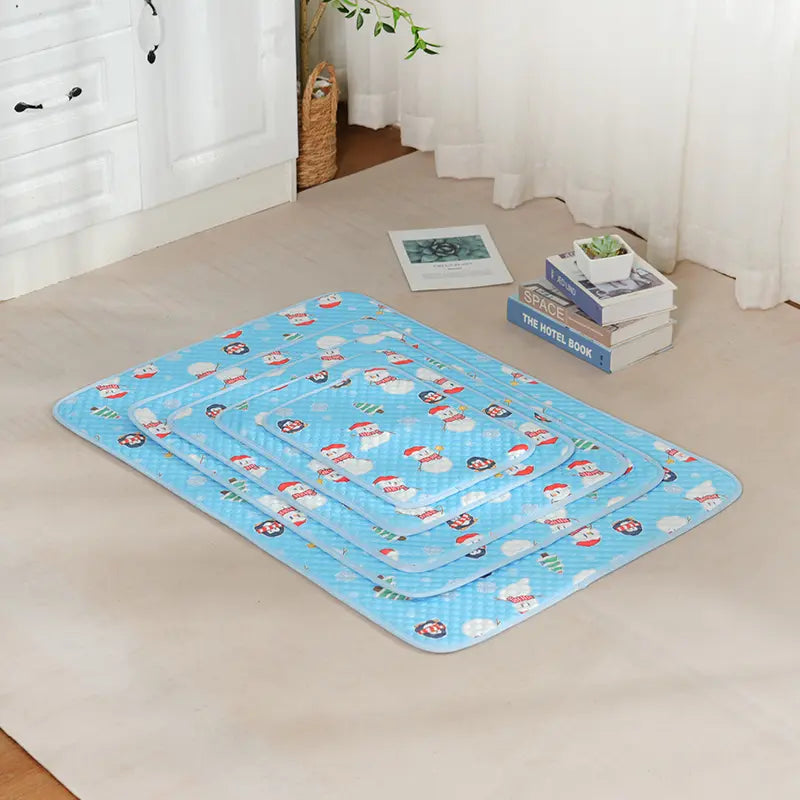 Size L Upgraded Ice Bean Cooling Mat for Dogs Cats, 3D Cool-Touch Breathable Pad with Instant Cooling Technology, Non-Slip Durable Pet Mat for Indoor & Outdoor Use, Summer Cozy Pet Bed Supplies