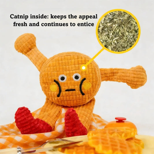 2Pcs Interactive Plush Cat & Dog Companion Toys - Soft Plush with Built-in Squeaker, Catnip, Crinkle Paper, Durable, Safe, Cute - Keeps Small & Medium Pets Entertained, Interactive Plush Toys
