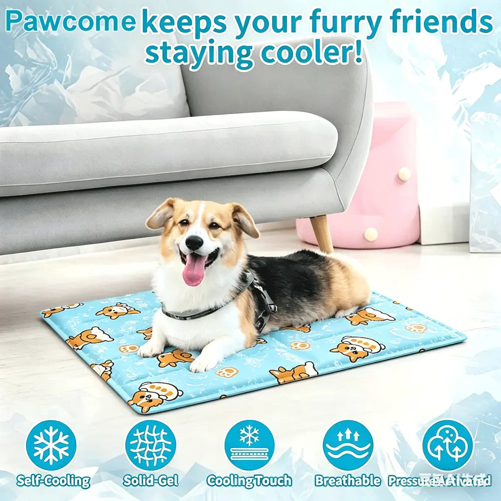 Dog Cooling Mat, 44" x 28 Thick & Durable Cooling Mat for Extra Large Dogs, Long-Lasting Cool with Ice Silk Fabric & Non-Toxic Solid Gel, Wateproof Anti-Scratch