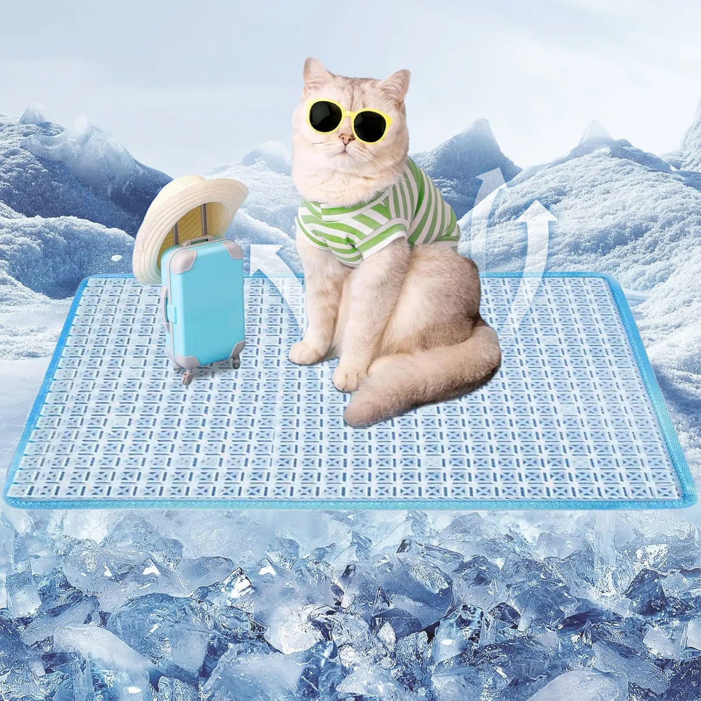Pet Cooling Mat for Dogs & Cats - Summer Outdoor, Home & Car Comfortable Pet Cooling Pad